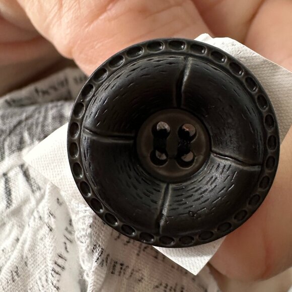 Ki Meng Womens Black and White Newspaper Print Jacket Size Medium Button Closure - Picture 8 of 10